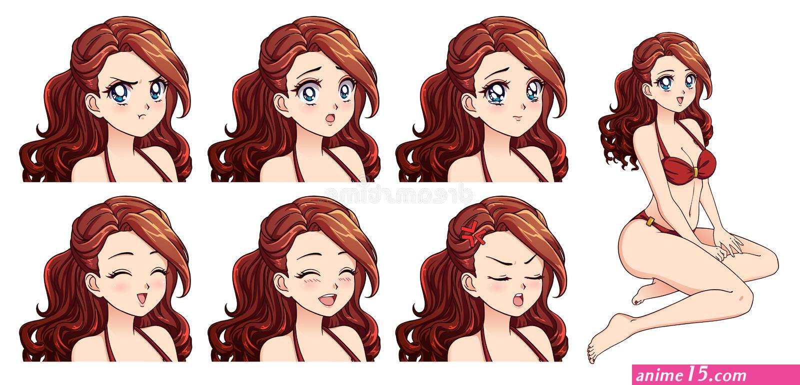 anime girls with curly hair