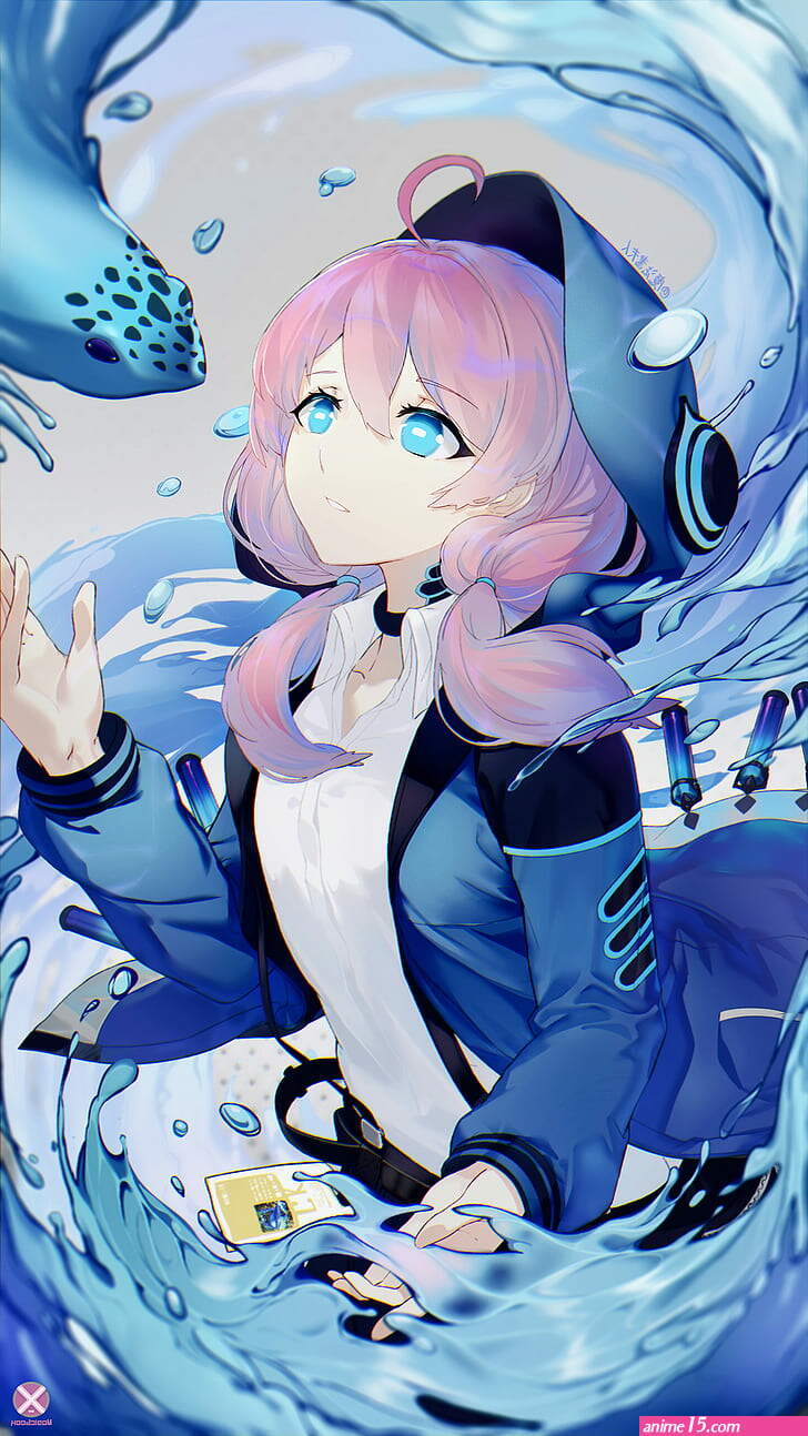 top best 50 anime female gamers with blue eyes and pink hair