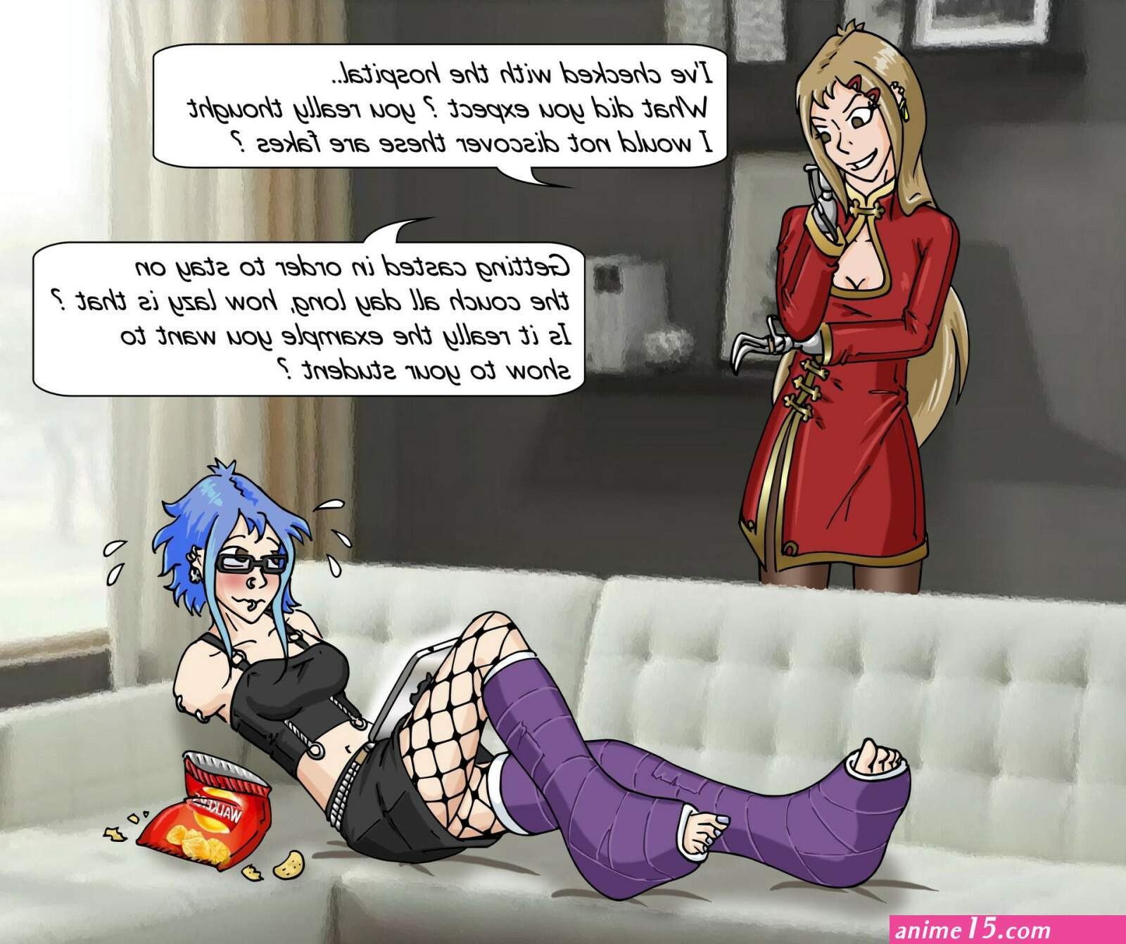 chastity caught caption anime