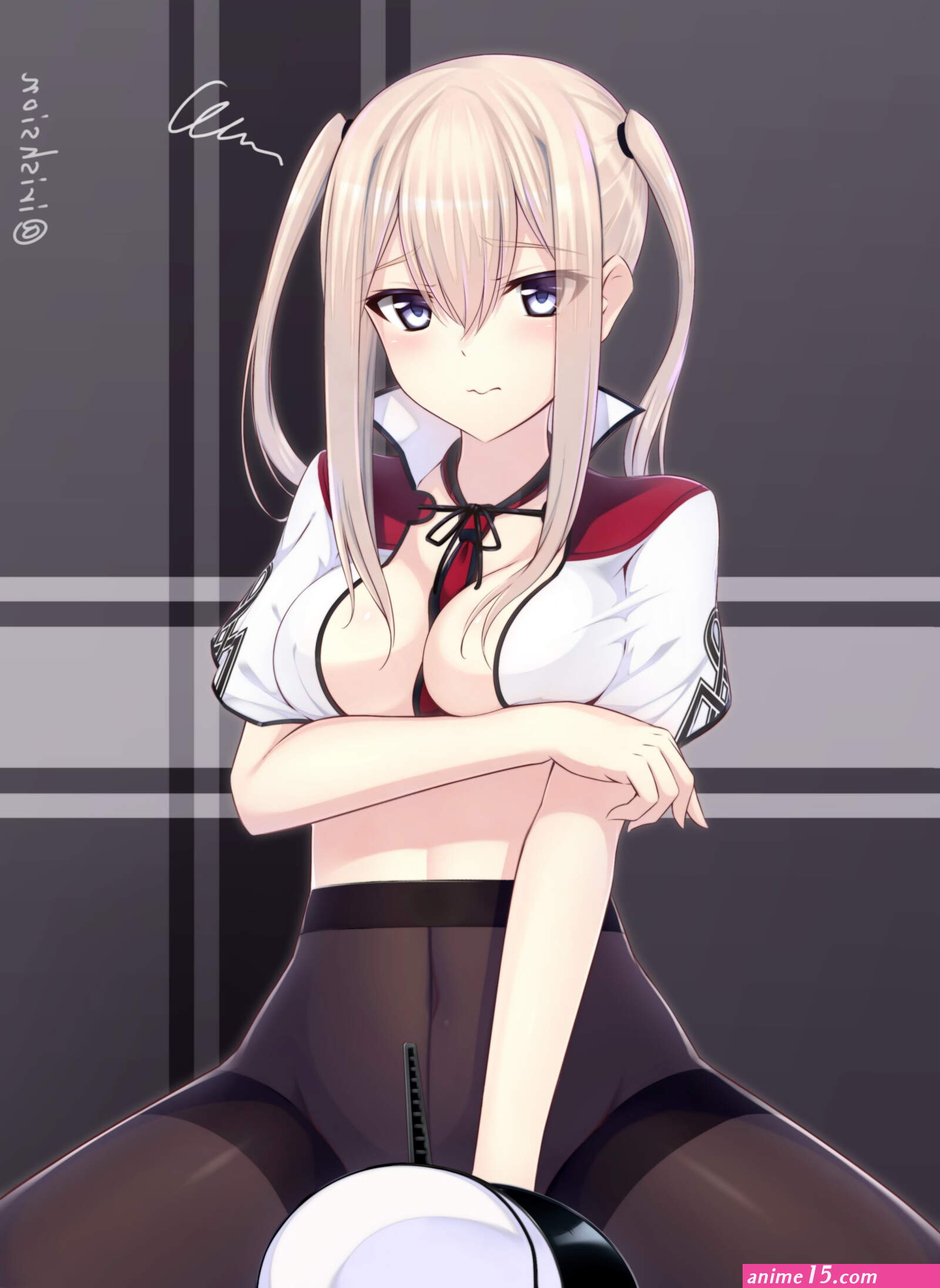 anime blonde breast