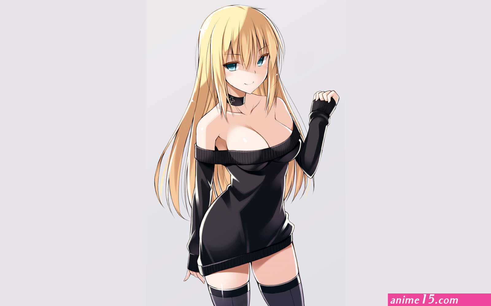 anime blonde breast