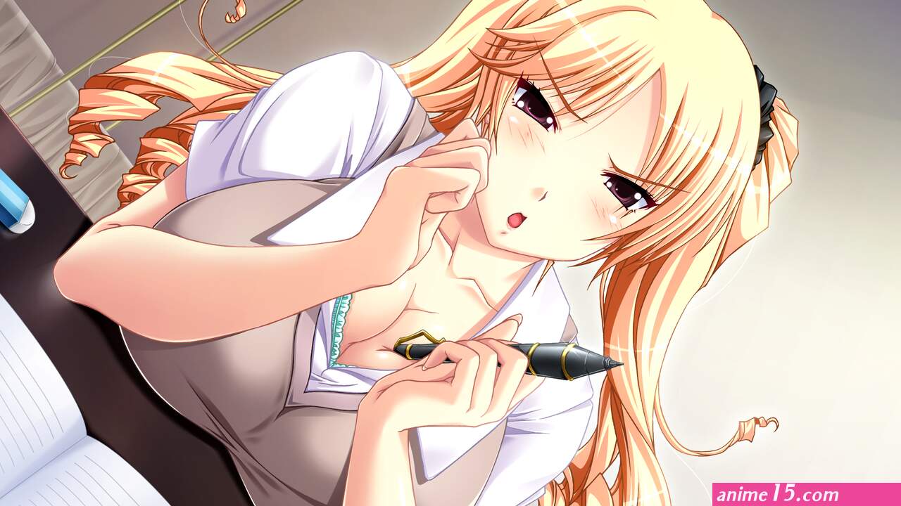 anime blonde breast