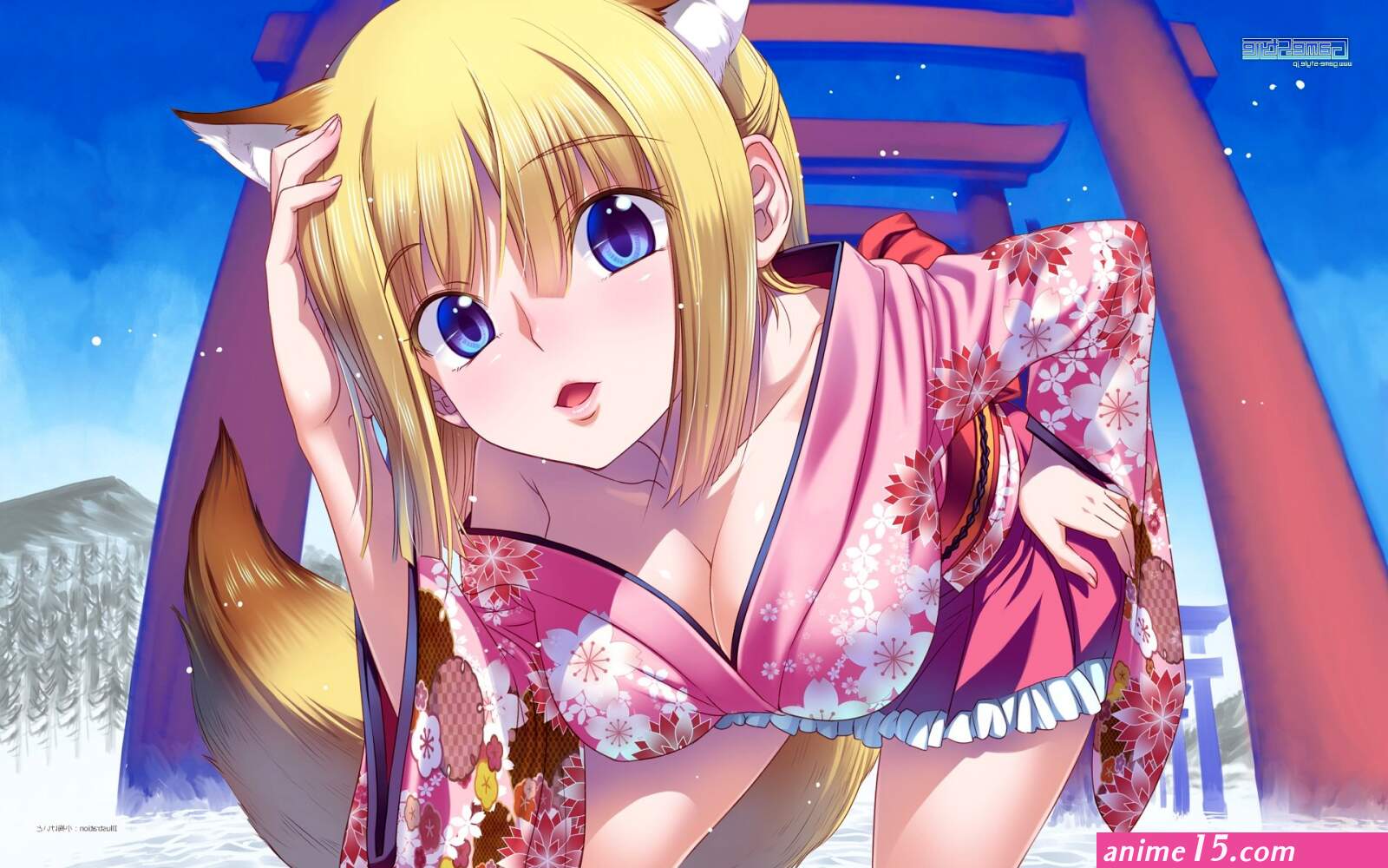 anime blonde breast