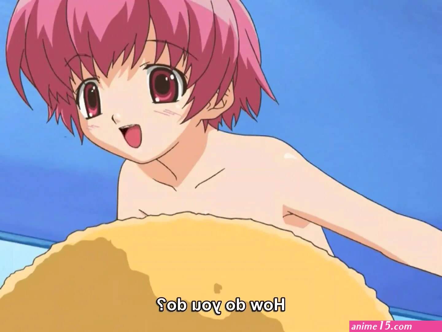 Naked anime girl censored in funny ways