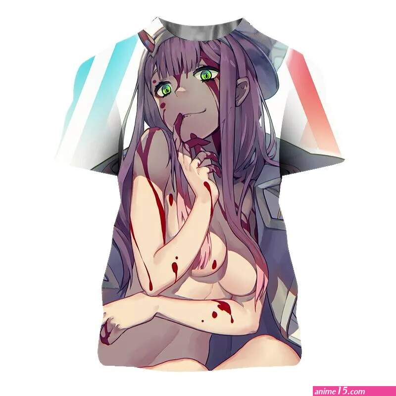 Japanese Anime Game Sexy Hot Beautiful Girl Main Picture 3d High-definition Handsome Men Must-have Round Neck Short-sleeved Tees