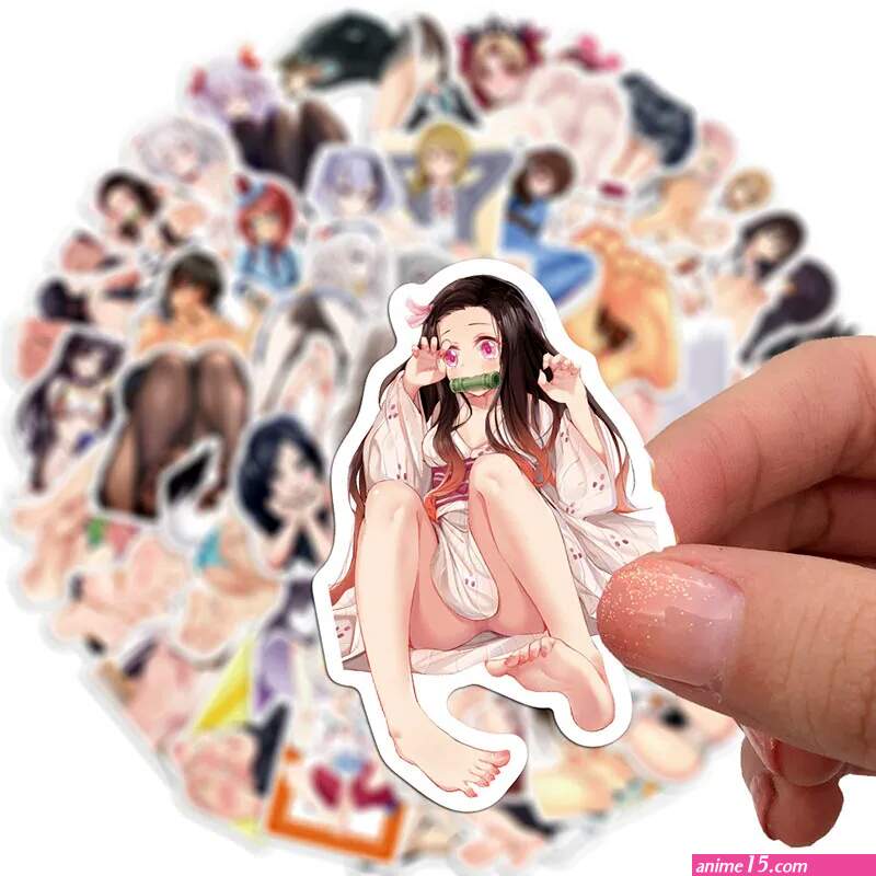 50pcs Waterproof Stickers Graffiti Sex Girl Feet Fetishism FootJob Legs Japanese Anime Trunk Laptop Toy for Adult 0