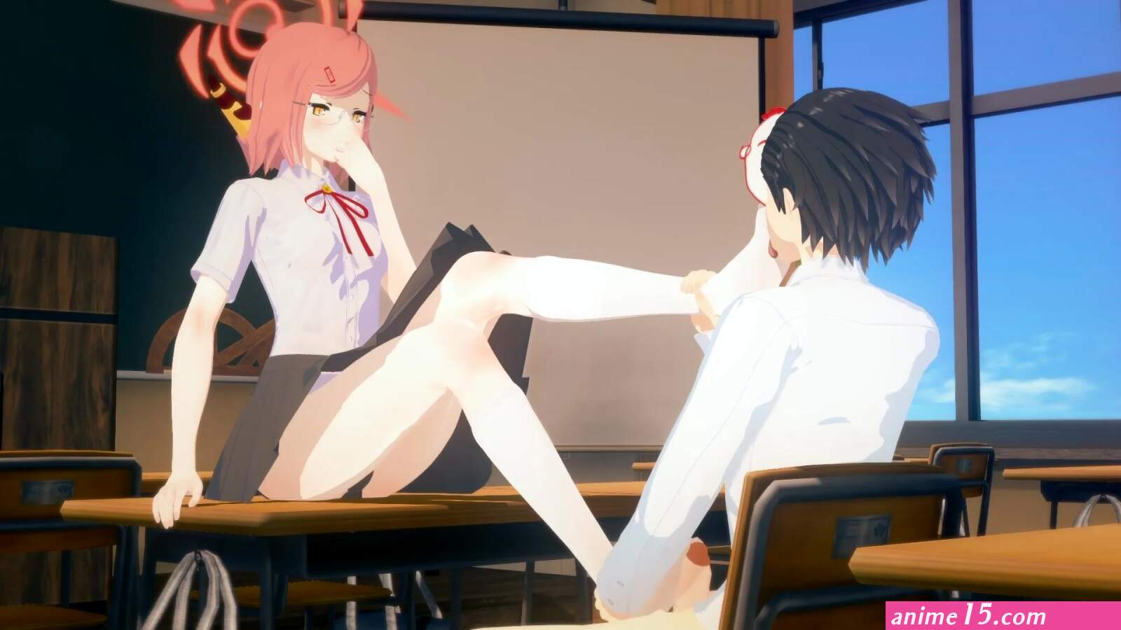 Anime femdom foot licking
