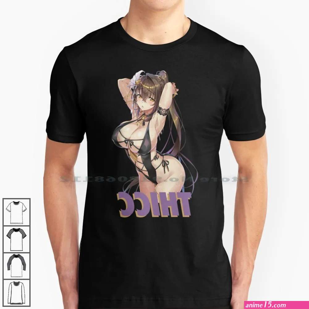 Thicc Ecchi Anime Girl With Big Tities T Shirt 100 Cotton Waifu Ecchi Manga Sexy Anime Girls Tits Boobs Erotic Lewd Japanese
