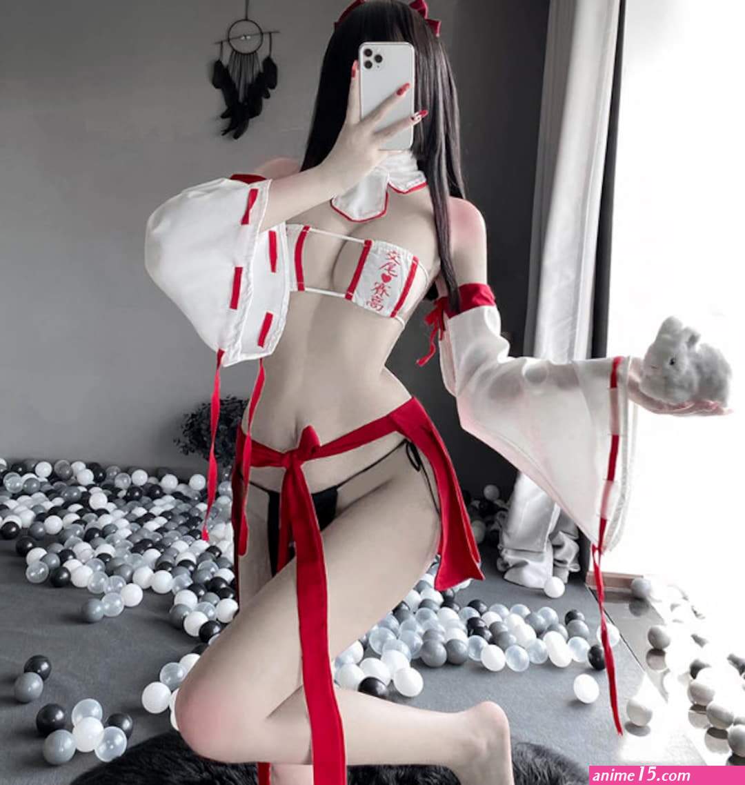 Gothic Japanese Anime Cosplay Costumes Super Sexy Kimono Bra
