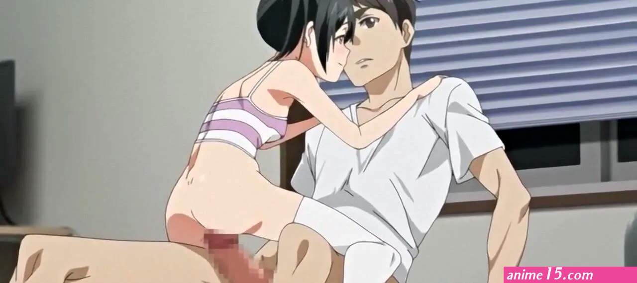 Naughty anime girl blows her man and jumps on his hard dick
