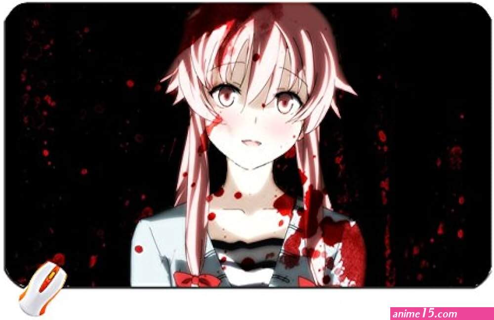 blood gore pink hair anime manga anime girls future diary gasai yuno wallpaper Wallpaper mouse pad computer mousepad Dimensions: 23.6 x 13.8 x 0.260x35x0.2cm : Amazon.ca: Electronics