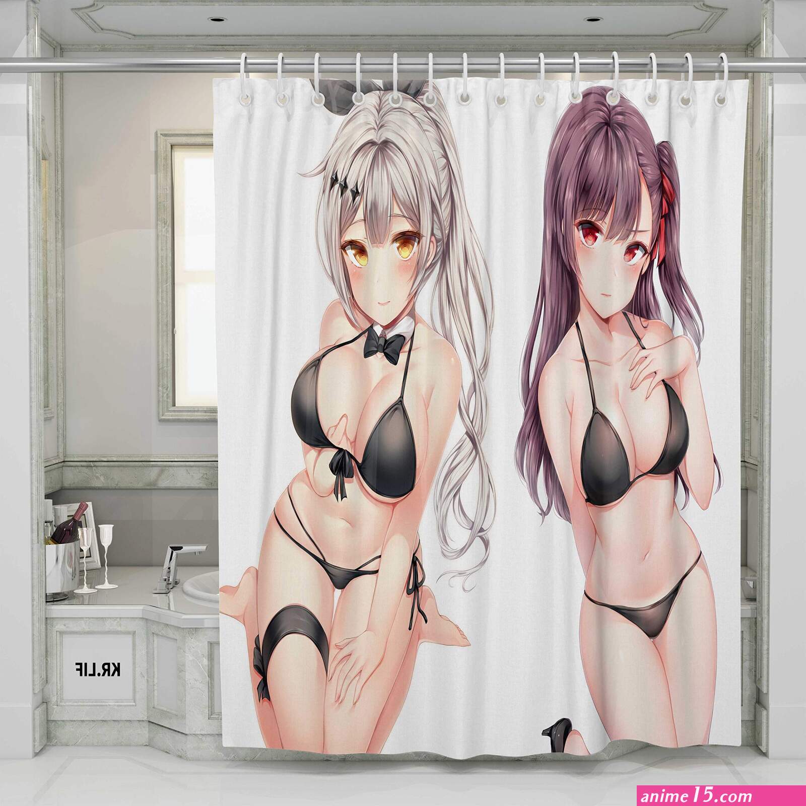 : Anime Nude Woman Sexy Artistic Charming Breasts Shower Curtain Attractive Breasts Girl Anime Sexy Naked Nude Woman Bath Curtains for Bathroom Polyester Waterproof Fabric 60x71 Set with 10 Hooks : Home