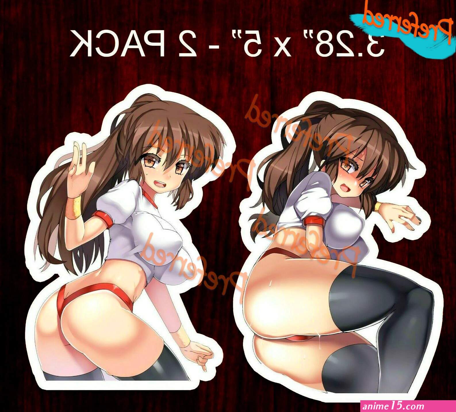 Anime Girls Big Boobs Breasts Bikini Skimpy Ecchi Sticker 2 Pack Vinyl Decal