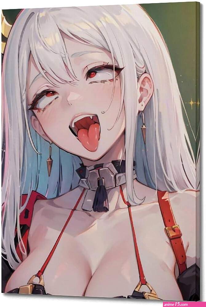 : Anime Girl Ahegao Face White Hair Poster Decorative Painting Canvas Wall Posters And Art Picture Print Modern Family Bedroom Decor Posters 16x24inch40x60cm :