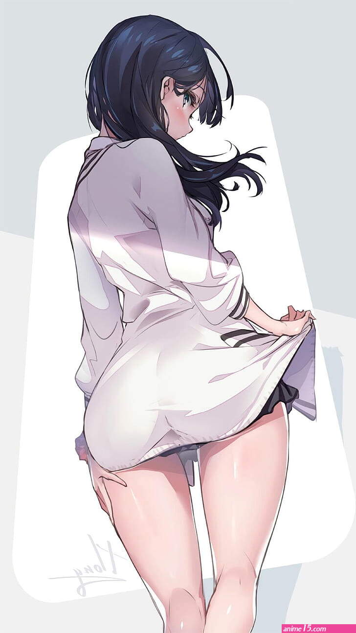 HD wallpaper: anime girls back shirt ass dark hair the gap Takarada Rikka
