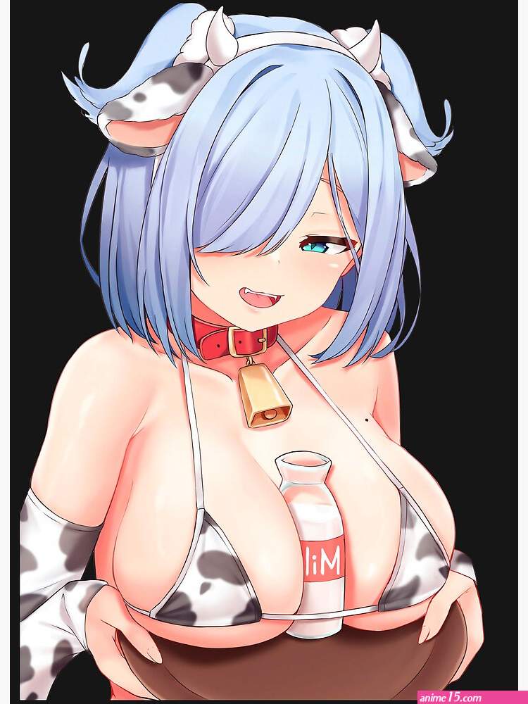 Sexy huge boobs cow bikini got milk anime girl Art Board Print by Lewdities