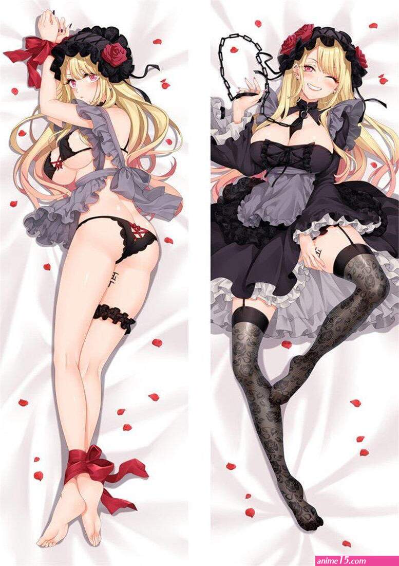 Marin Kitagawa My Dress Up Darling Dakimakura Anime Body Pillow Case 22008-1 Female Chained Collar Tied up Maid Swimsuit