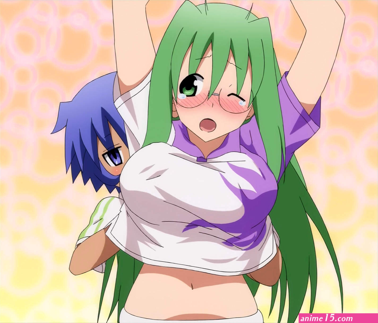 Akiyama Chitose and Fuyukawa Kurusu Breast Grab by TaHiroshi on DeviantArt