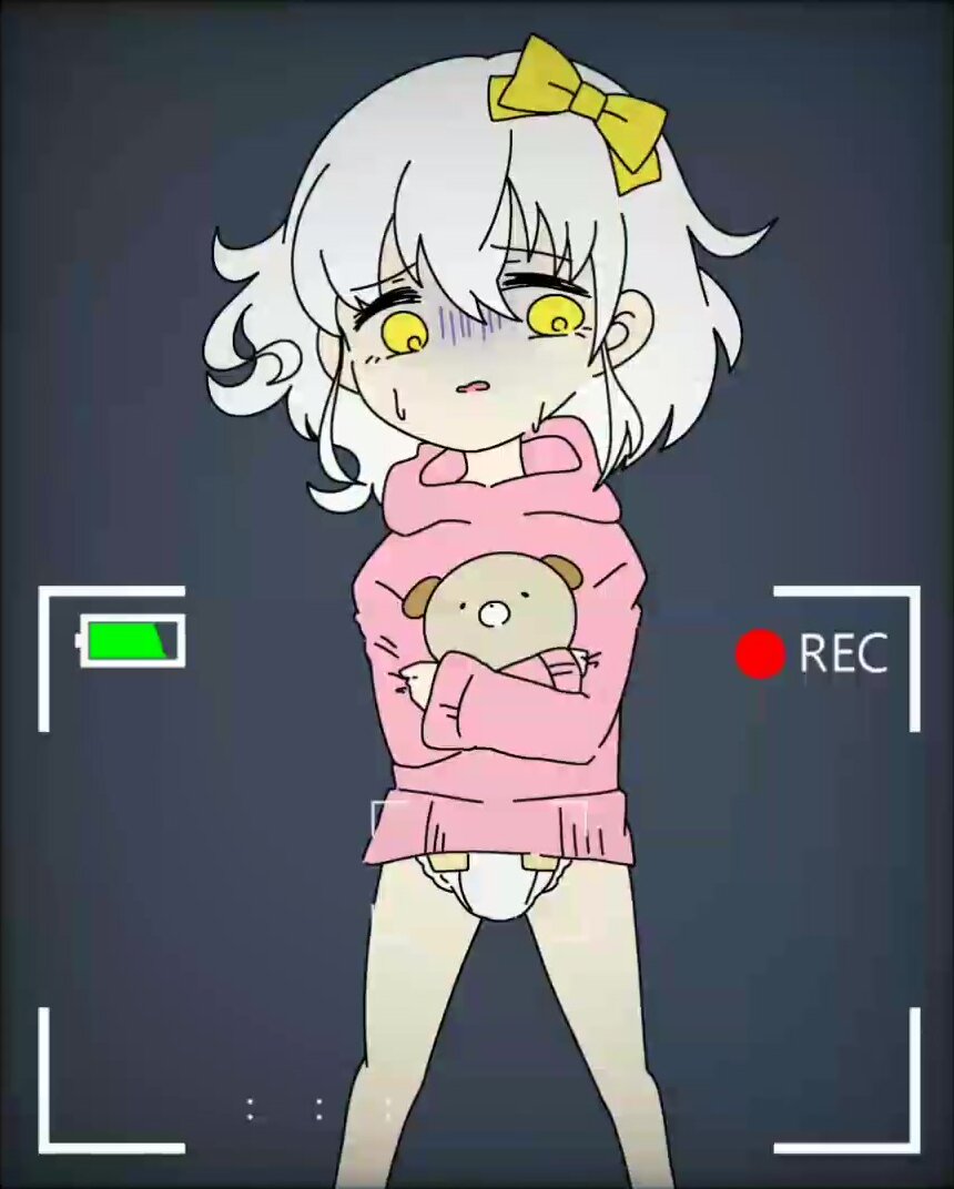 Anime girl has diarrhea in diaper