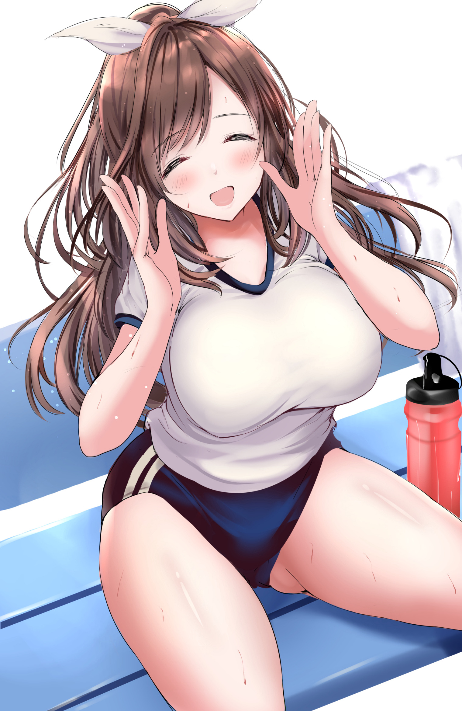 anime brunette anime girls gym clothes bloomers HD Phone Wallpaper