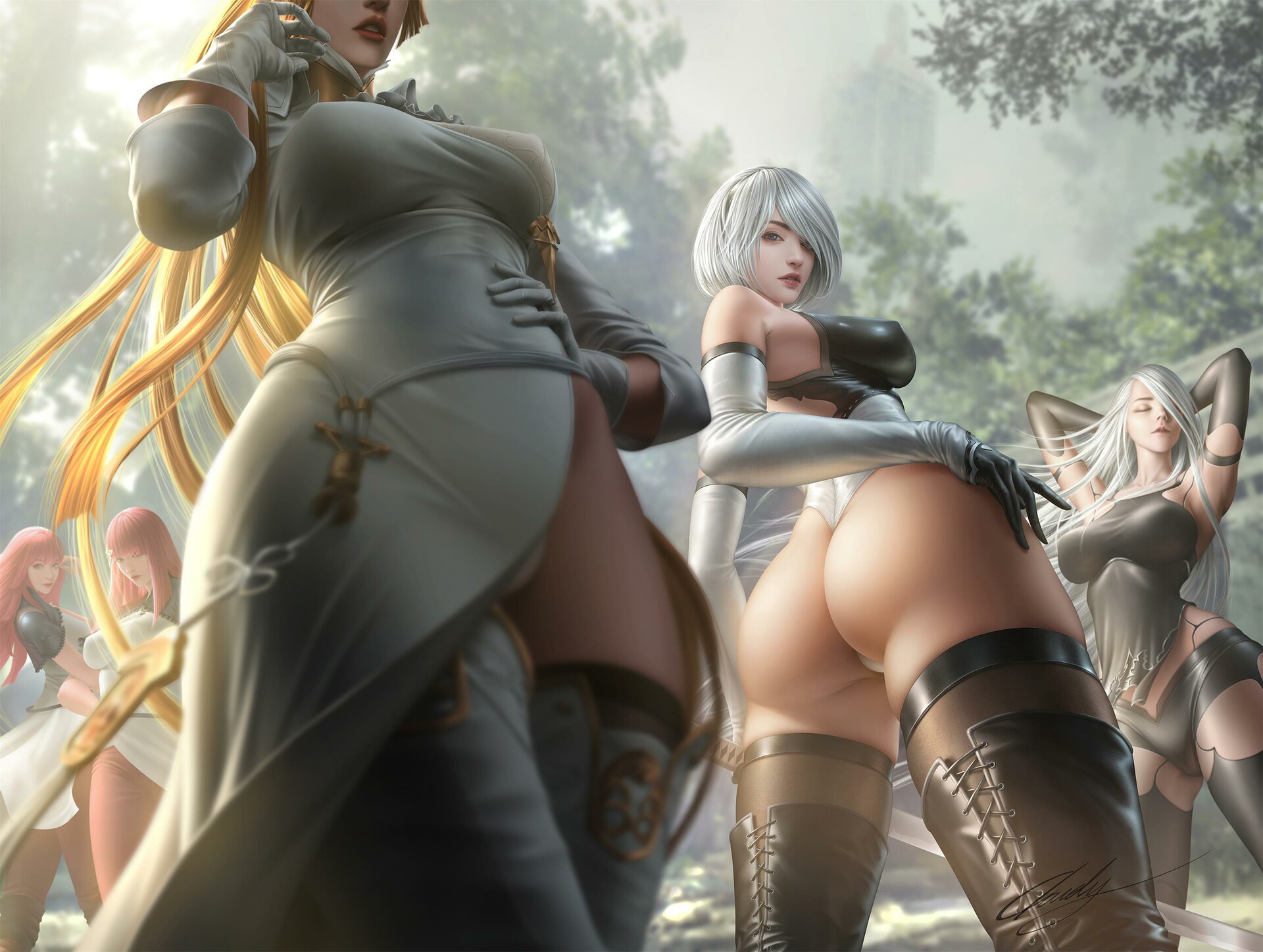 Wallpaper : Nier Automata anime girls ass big boobs 1920x1448