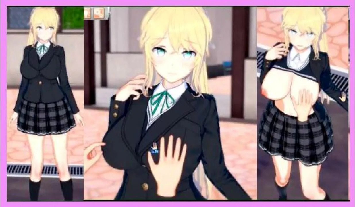 Hentai 3d Game Koikatsu! Rubbing the boobs of a blonde big breasts returnee. Anime 3DCG video