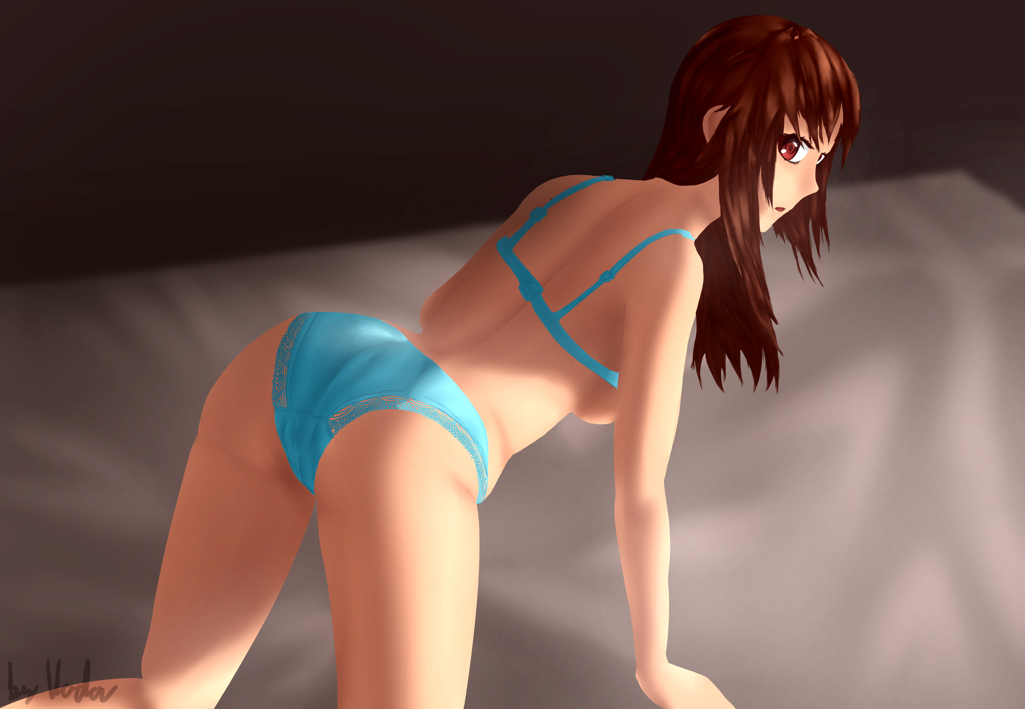 half naked anime girl by Rikered on DeviantArt