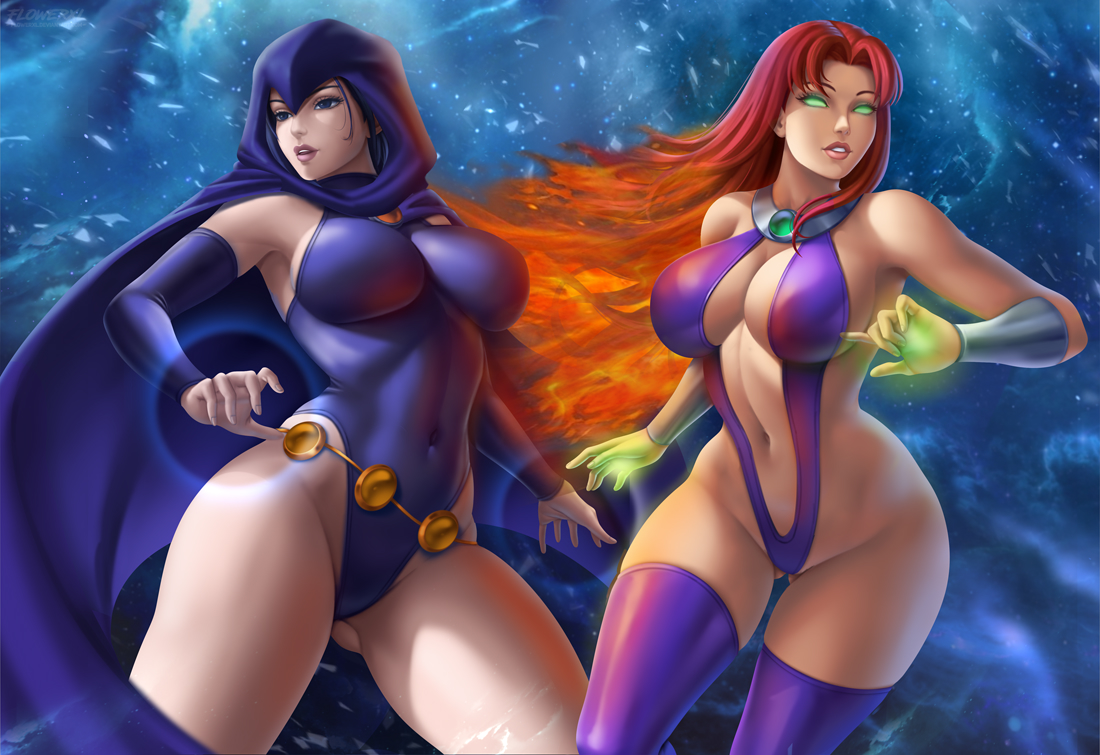 Raven x Starfire DC version by Flowerxl on DeviantArt