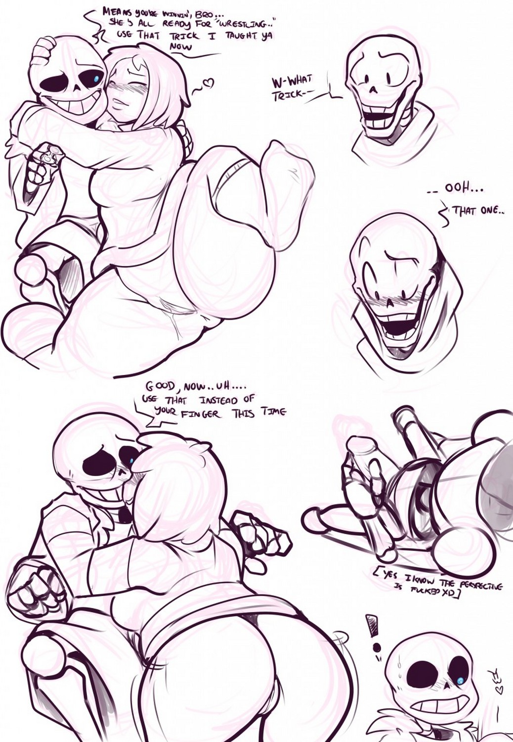 Sans x Frisk x Papyrus comic porn