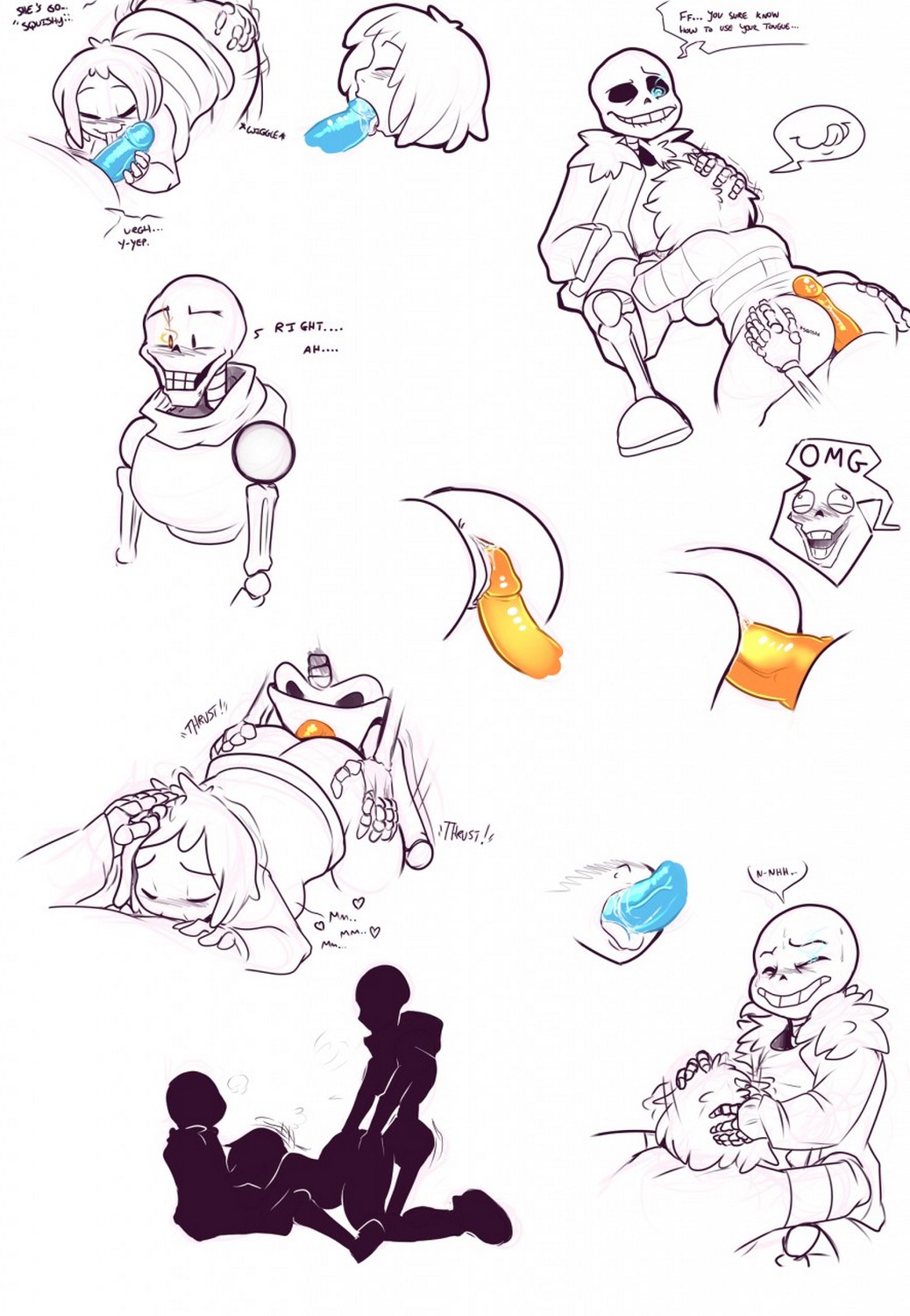 Sans x Frisk x Papyrus comic porn