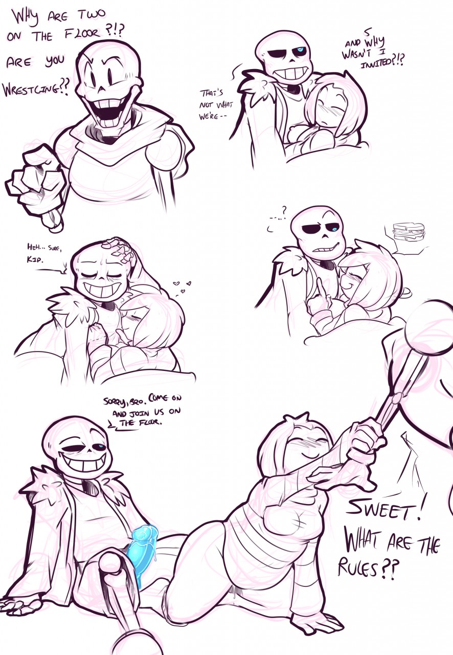 Sans x Frisk x Papyrus comic porn
