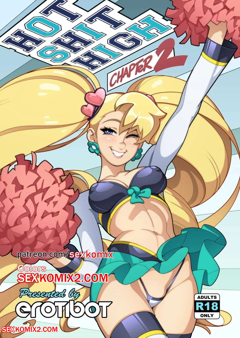 Porn comic Hot Shit High. Part 2. Color. Erotibot. Erotic comic in the toilet
