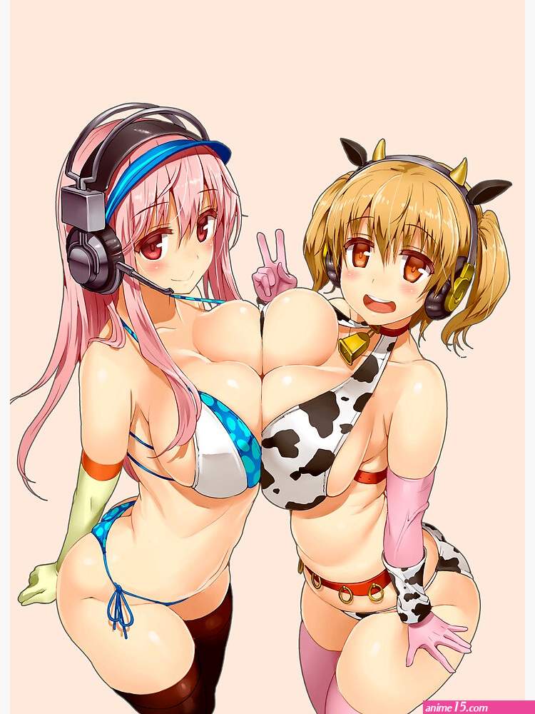 Hentai huge boobs couple anime girls Art Board Print by Lewdities