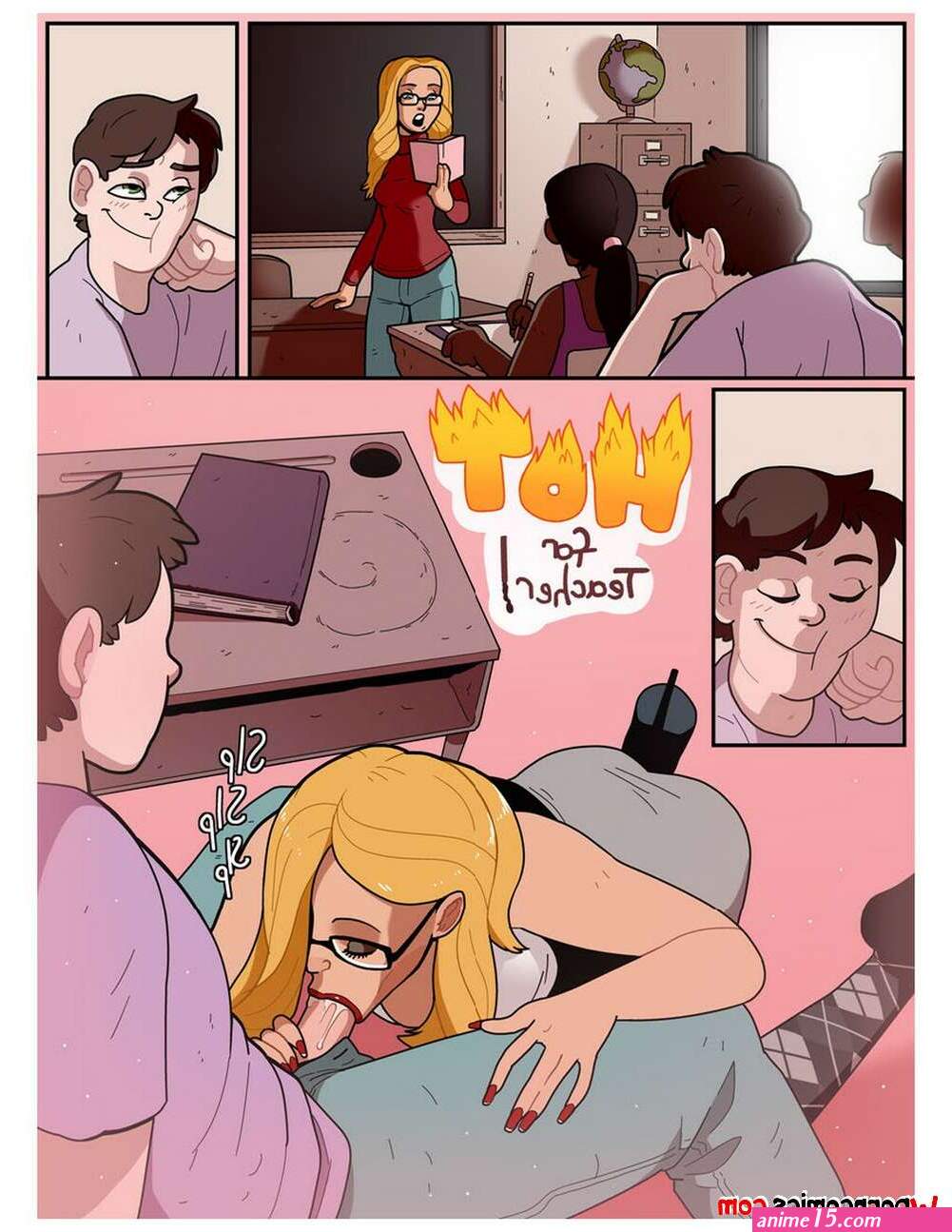 Porn comic Hot Teacher. BlackShirtBoy Sex comic guy focused on