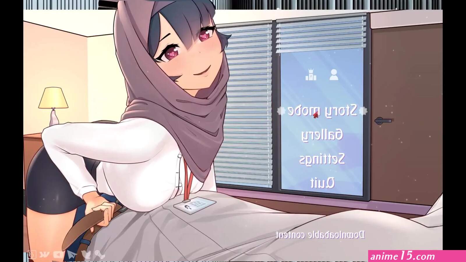 Tsundere Milfin HENTAI Game Ep.1 muslim boss ass stuck in the elevator with no panties !
