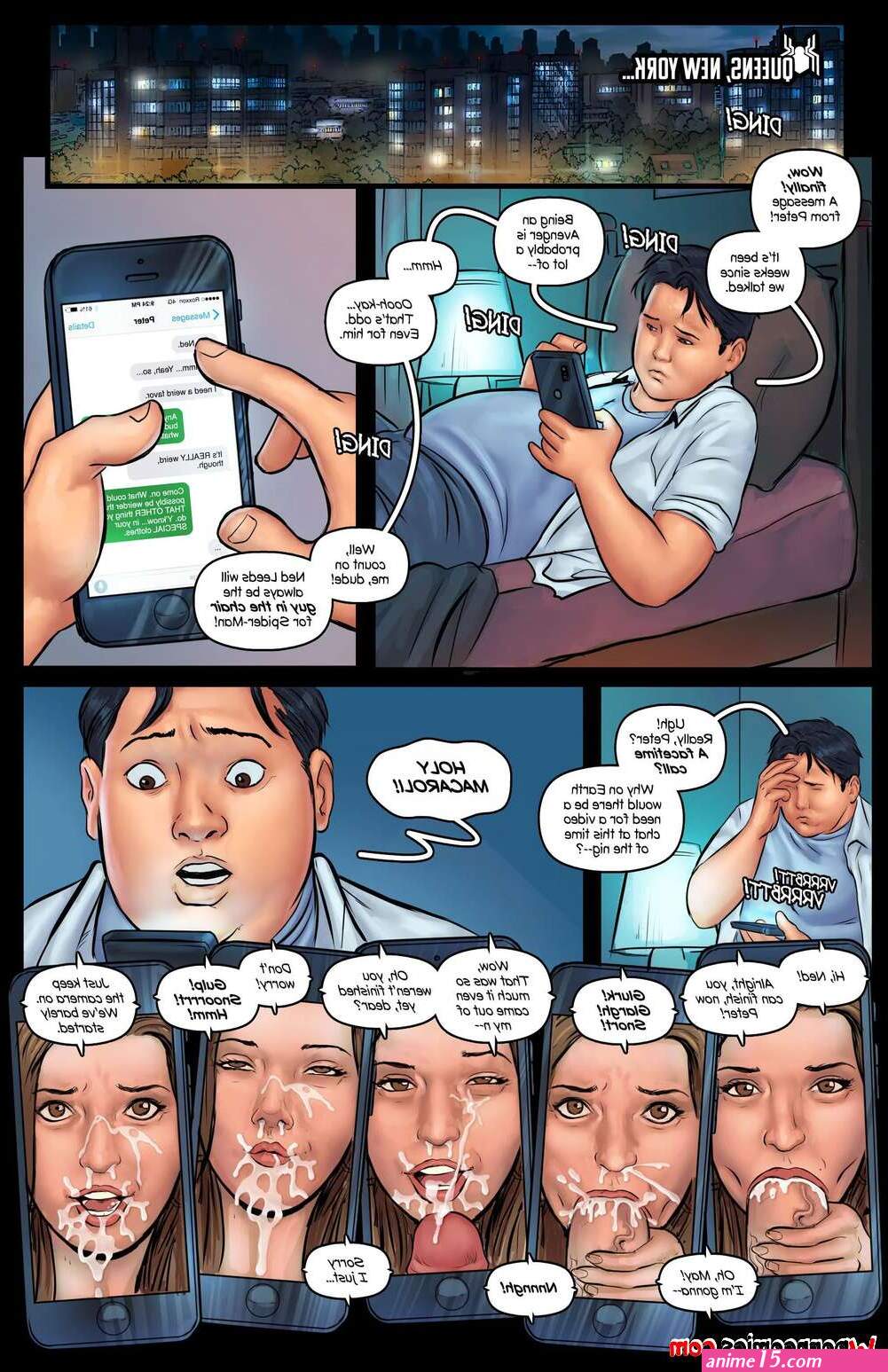 Porn comics Aunt Cumming. Chapter 2. Spider Man. Tracy Scops. Erotic comic sniff her panties.
