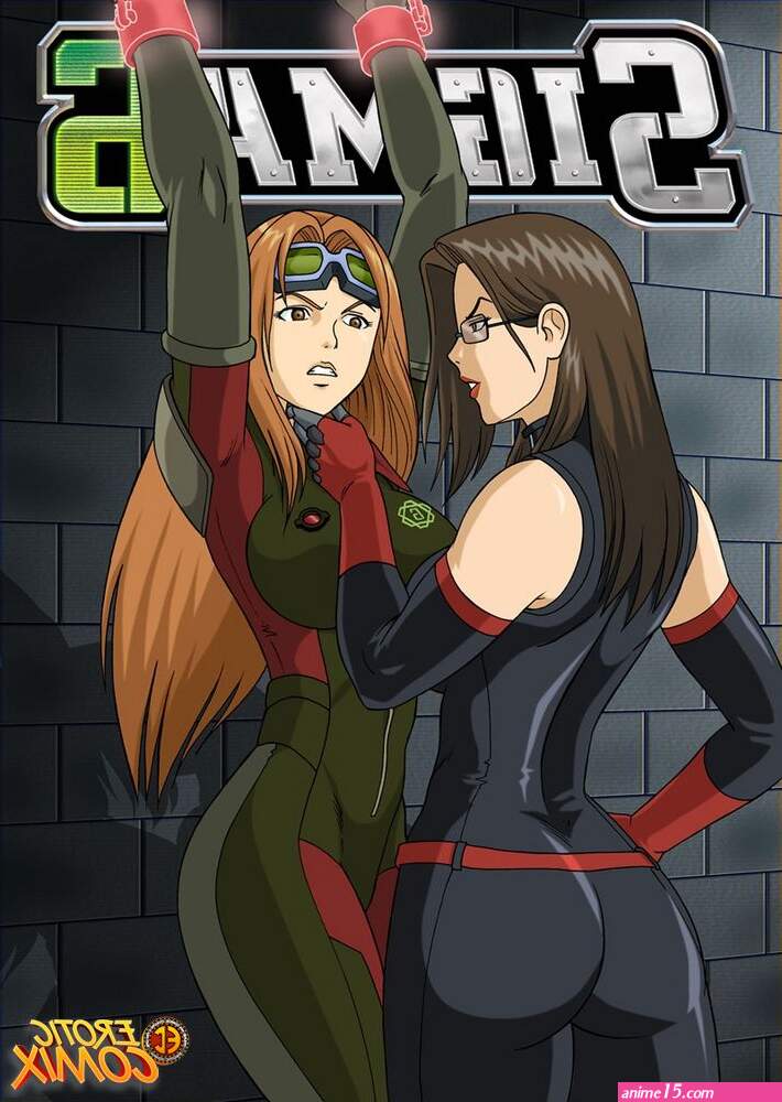Busty comics mistress in latex punishing her slave with a strapon