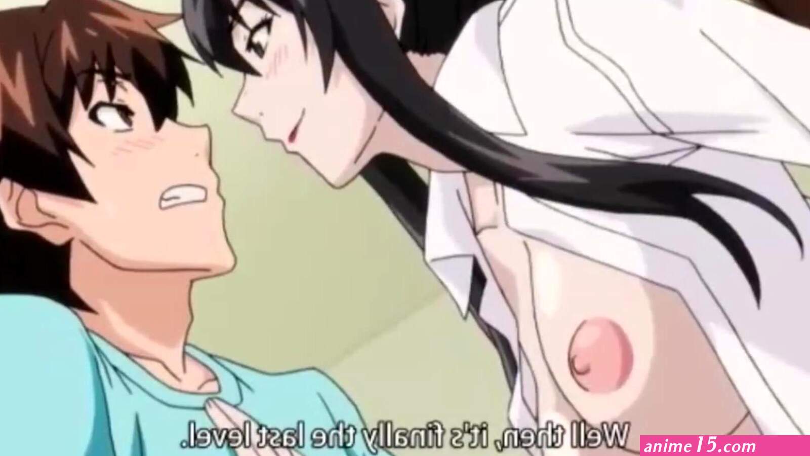 Super hot anime MILF with huge beautiful tits having sex with her stepson