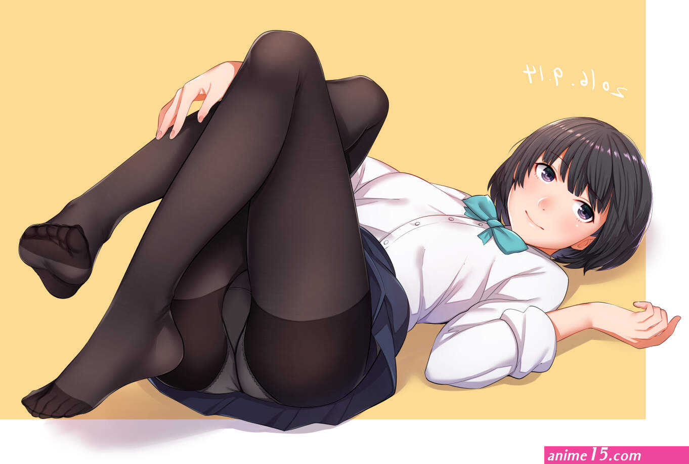 kyuuso inukami original panties pantyhose school uniform short hair underwear upskirt