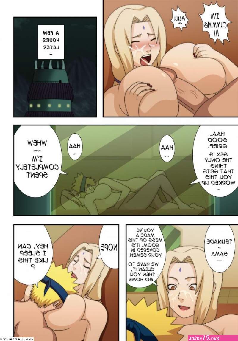 Tsunade and Naruto comics: Tsunade and Naruto are plowing in the office and nearly get unloaded by Shizune!