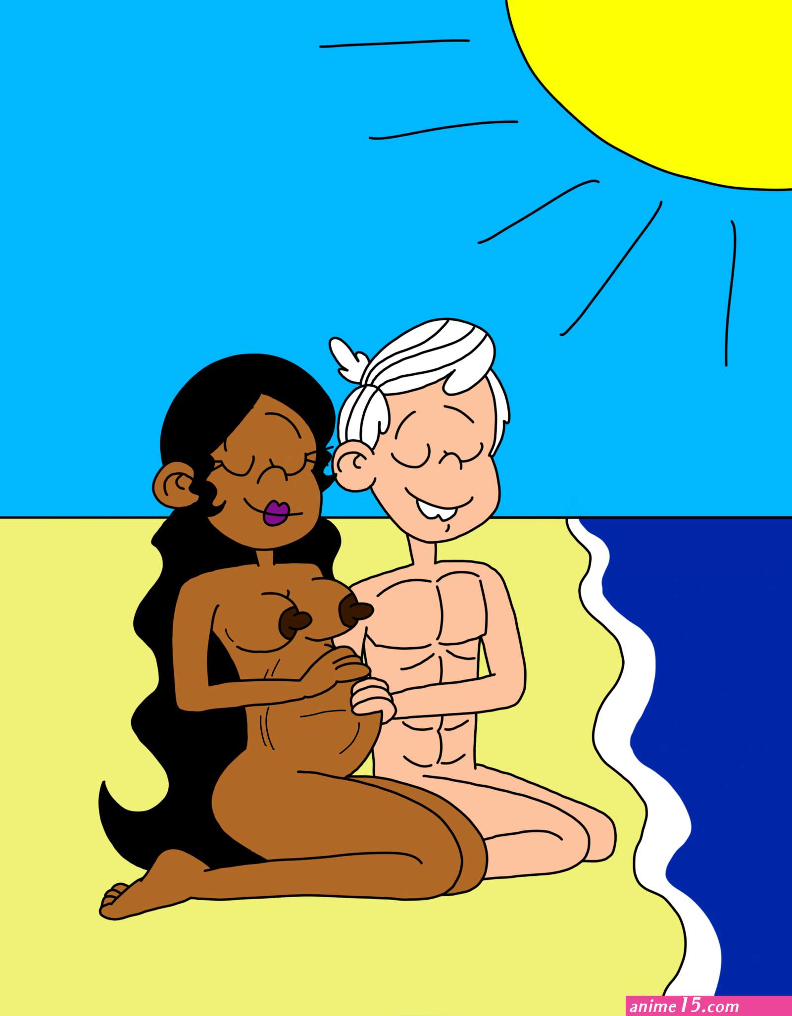 Lincoln and Ronnie pregnant naked on beach by matiriani28 on DeviantArt