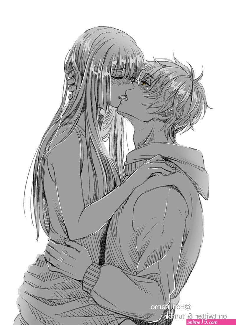 Mystic messenger Anime couple kiss Anime love couple