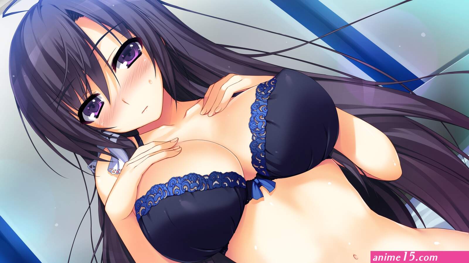 Blush long hair anime girls tomose shunsaku game cg purple eyes