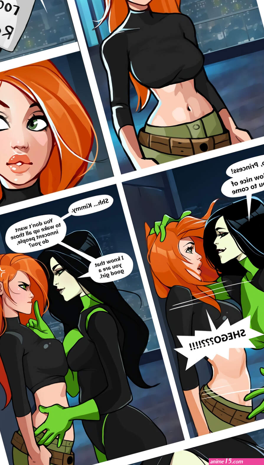 Kim and Shego Date on the roof Porn comic Cartoon porn comics Rule 34 comic