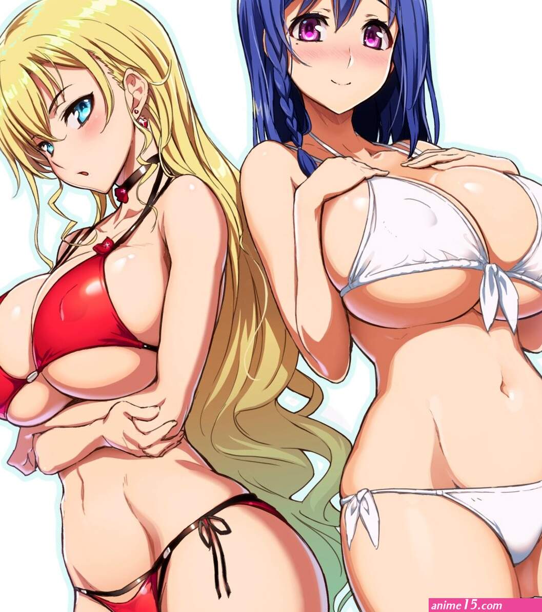 Wallpaper : illustration anime big boobs cartoon black hair cleavage mouth bikini sideboob Hundred underboob Claire Harvey Kashiwagi Miharu mangaka 1330x1500