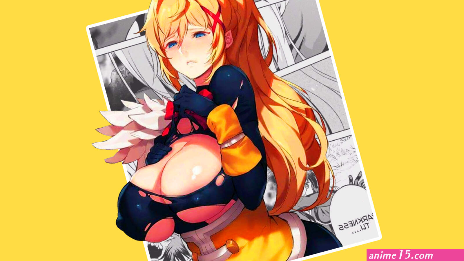 big boobs huge breasts blue eyes blonde hard nipples cleavage anime anime girls simple background picture-in-picture boobs ecchi Kono Subarashii Sekai ni Shukufuku wo! Darkness KonoSuba bodystocking torn clothes no bra manga
