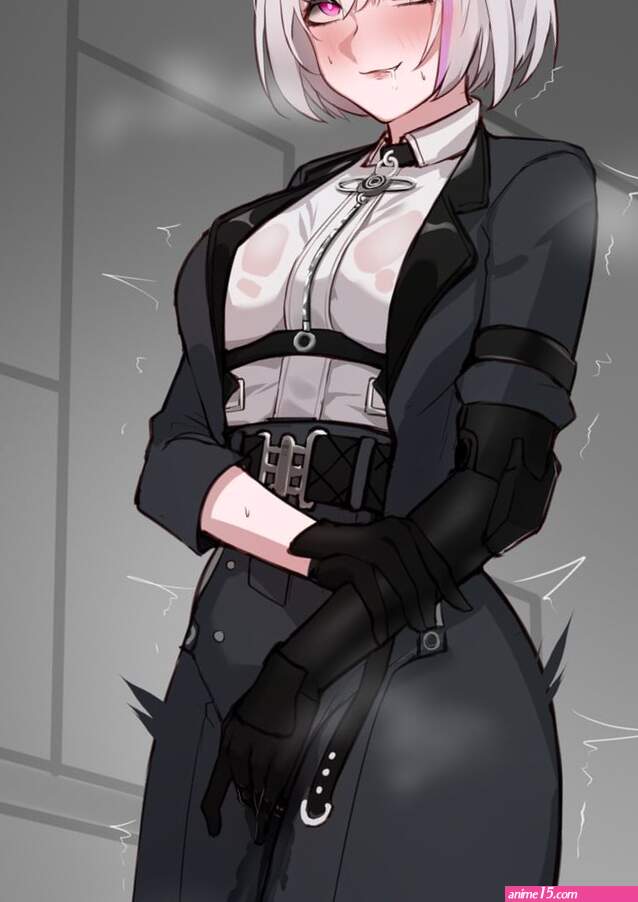 jacket masturbation through clothes collared shirt cowboy shot black belt