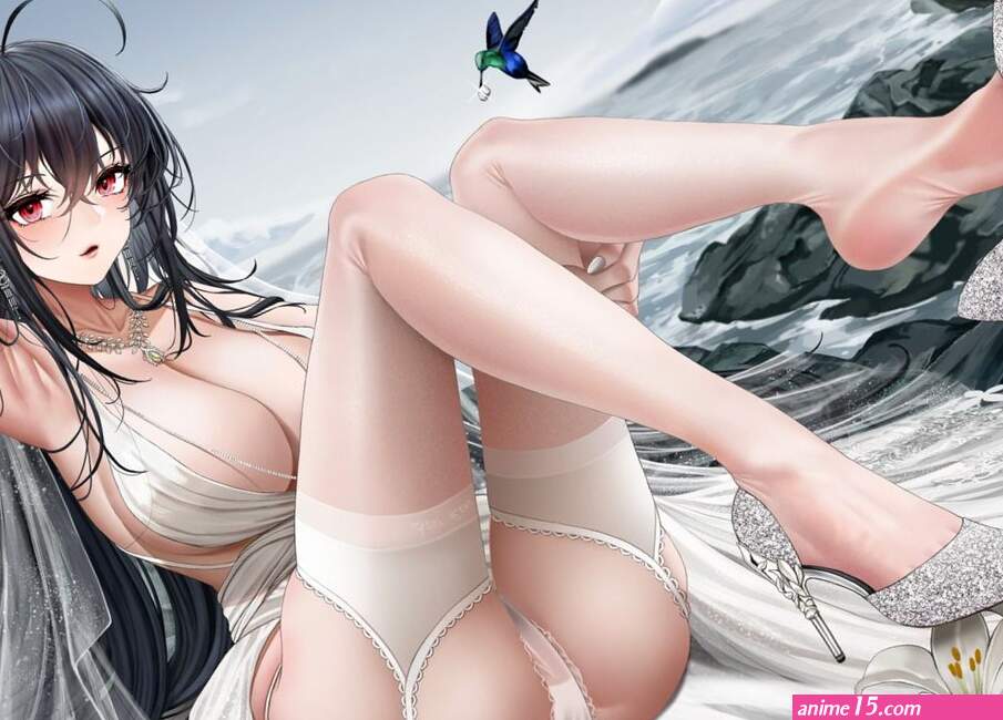 Anime girls huge breasts big cleavage no bra Playmat Gaming Mat Desk