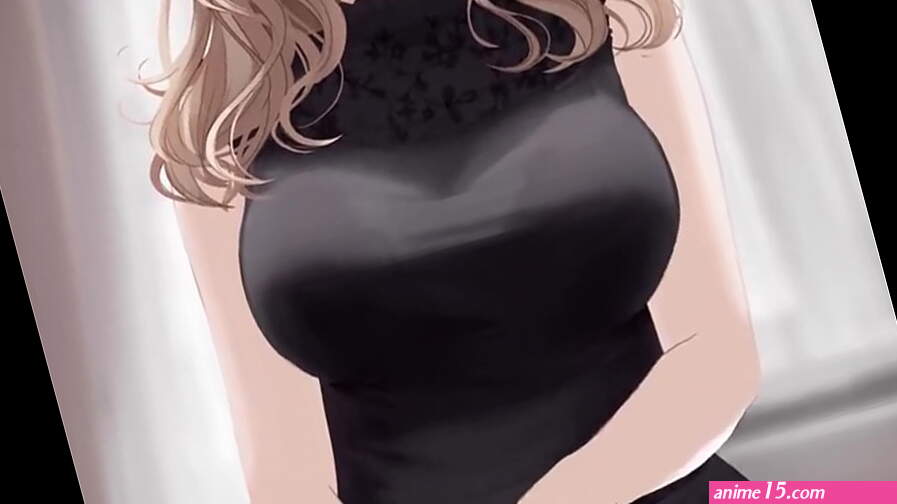 Anime Sexy girl in black dress riding dick and getting covered in cum