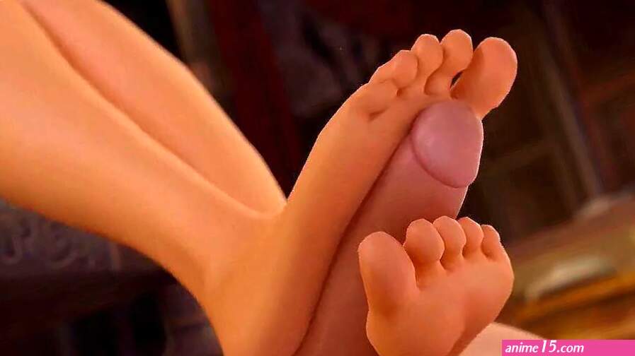 Girl gives her first footjob